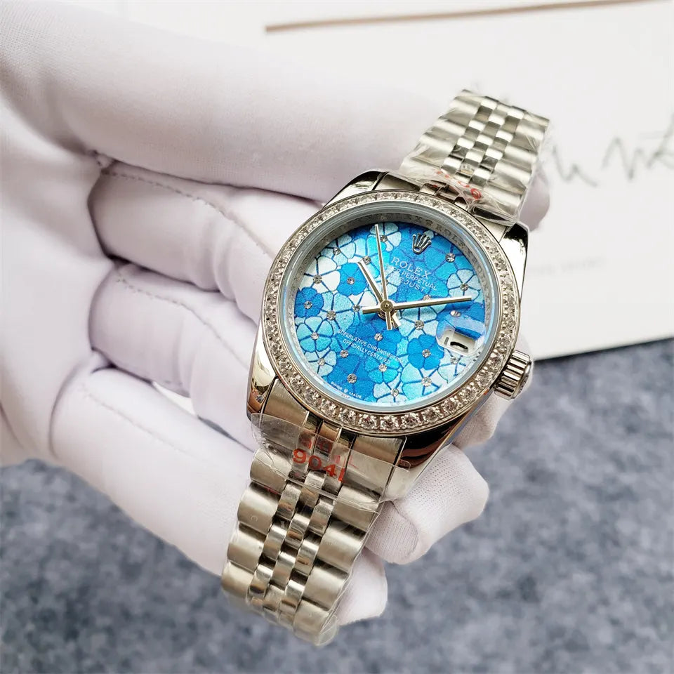 Rolex Floral Blue Datejust - Hình 7