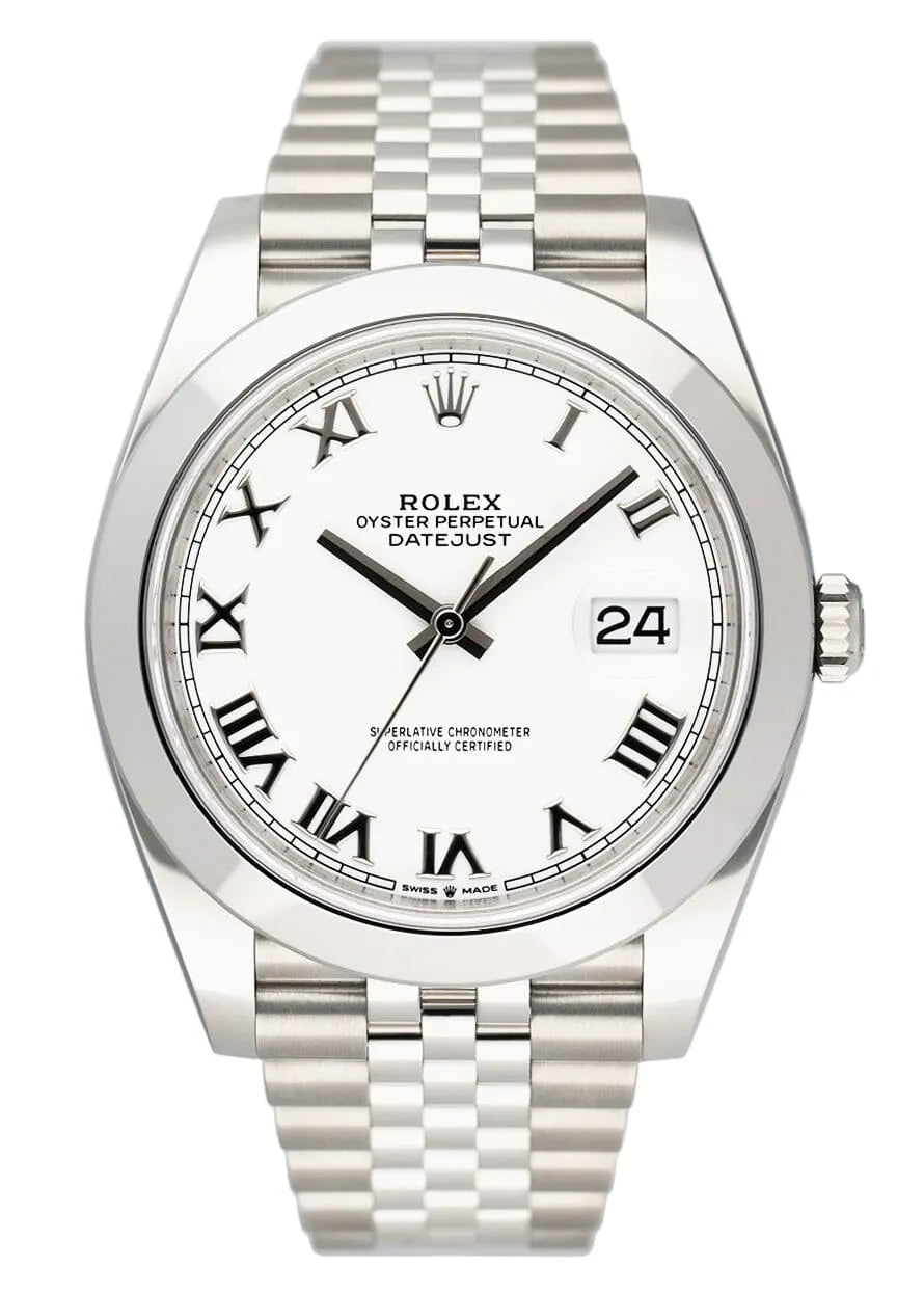 Rolex White Dial Steel Watch