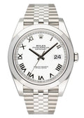 Rolex White Dial Steel Watch