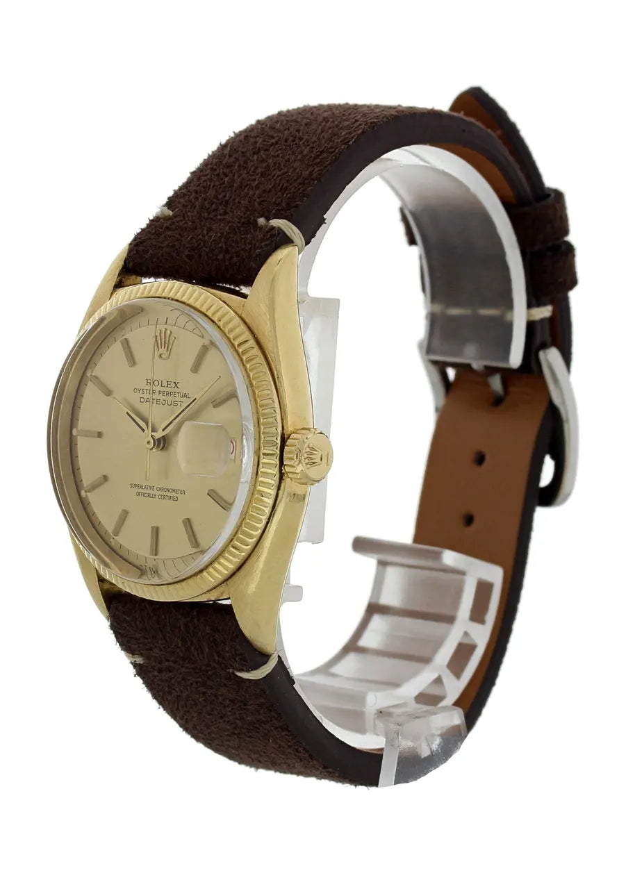 Rolex Gold Champagne Suede - Hình 3