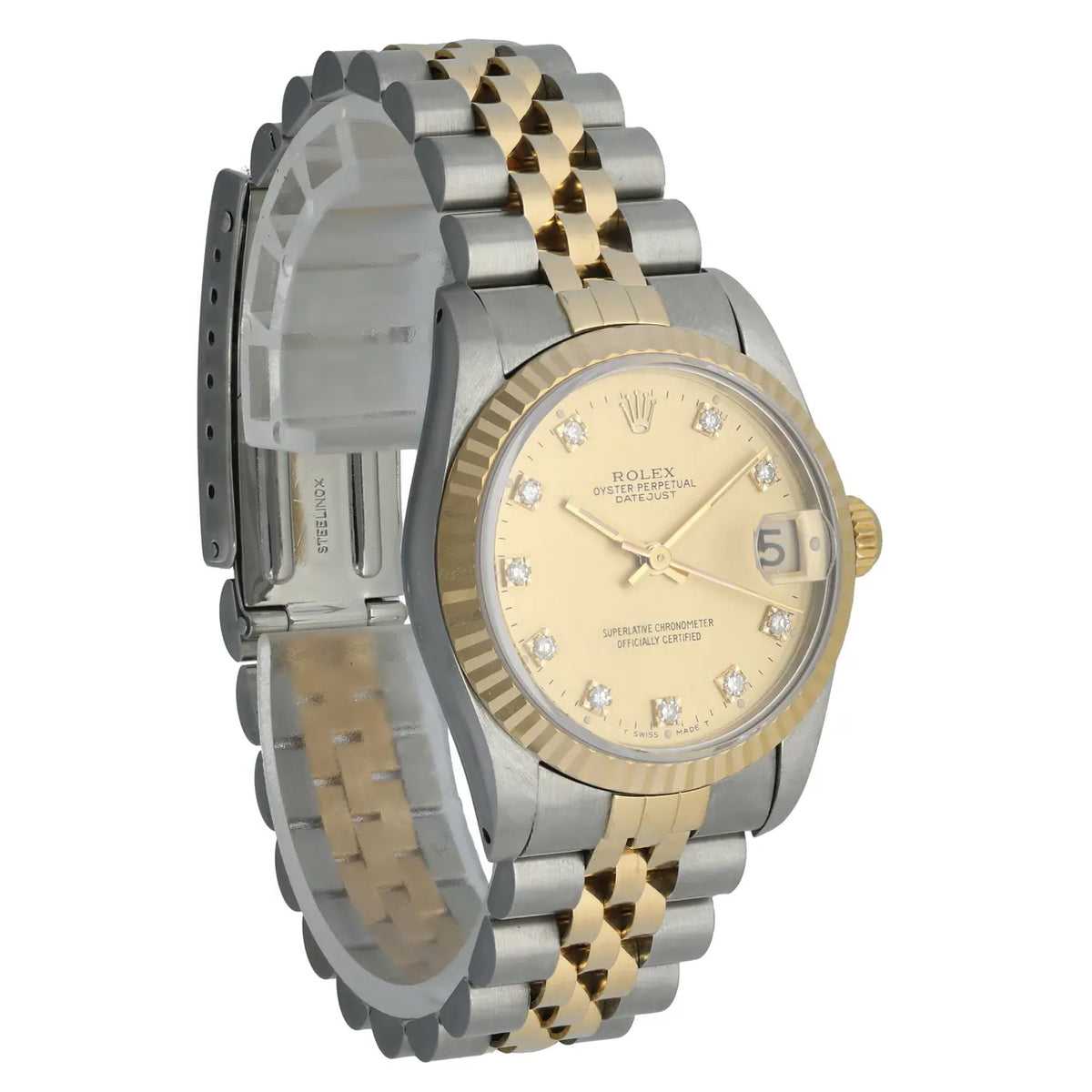 datejust two Rolex Gold Champagne Diamond Dial - Hình 4