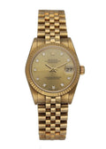 datejust Rolex Gold Champagne Diamond Ladies