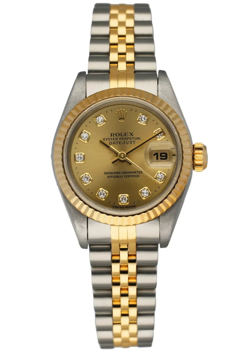 dial Rolex Gold Diamond Ladies Datejust