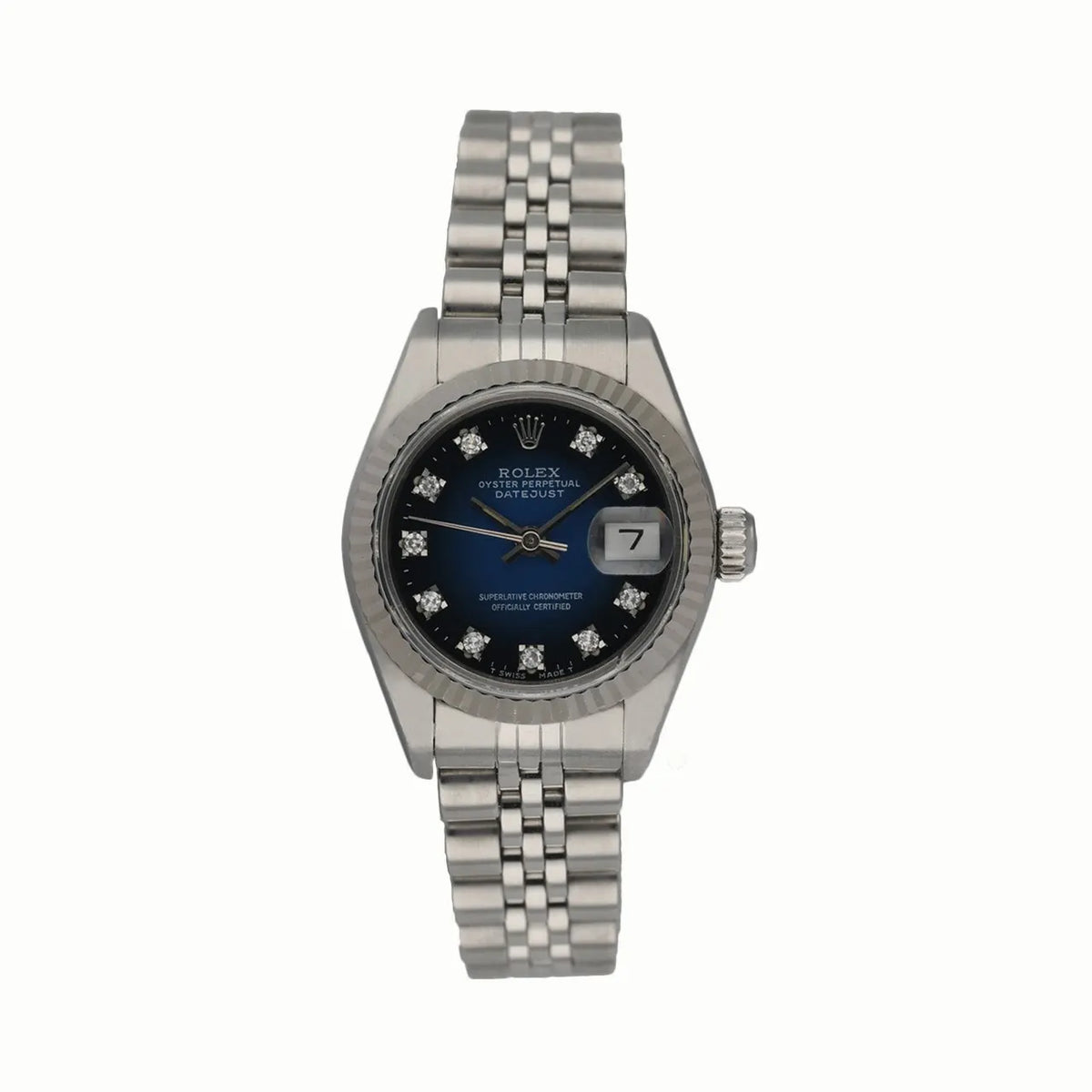 Rolex Blue Diamond Dial Ladies