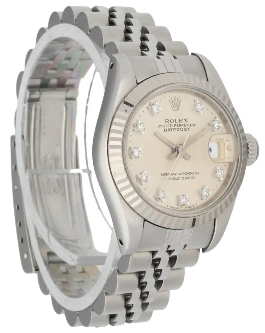 Rolex Silver Diamond Datejust - Hình 3