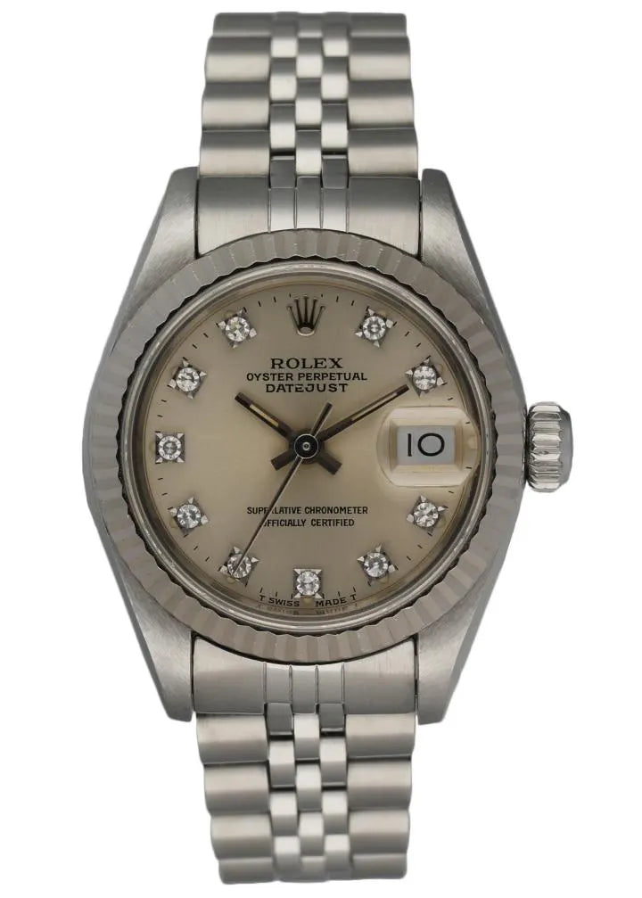 Rolex Silver Diamond Datejust