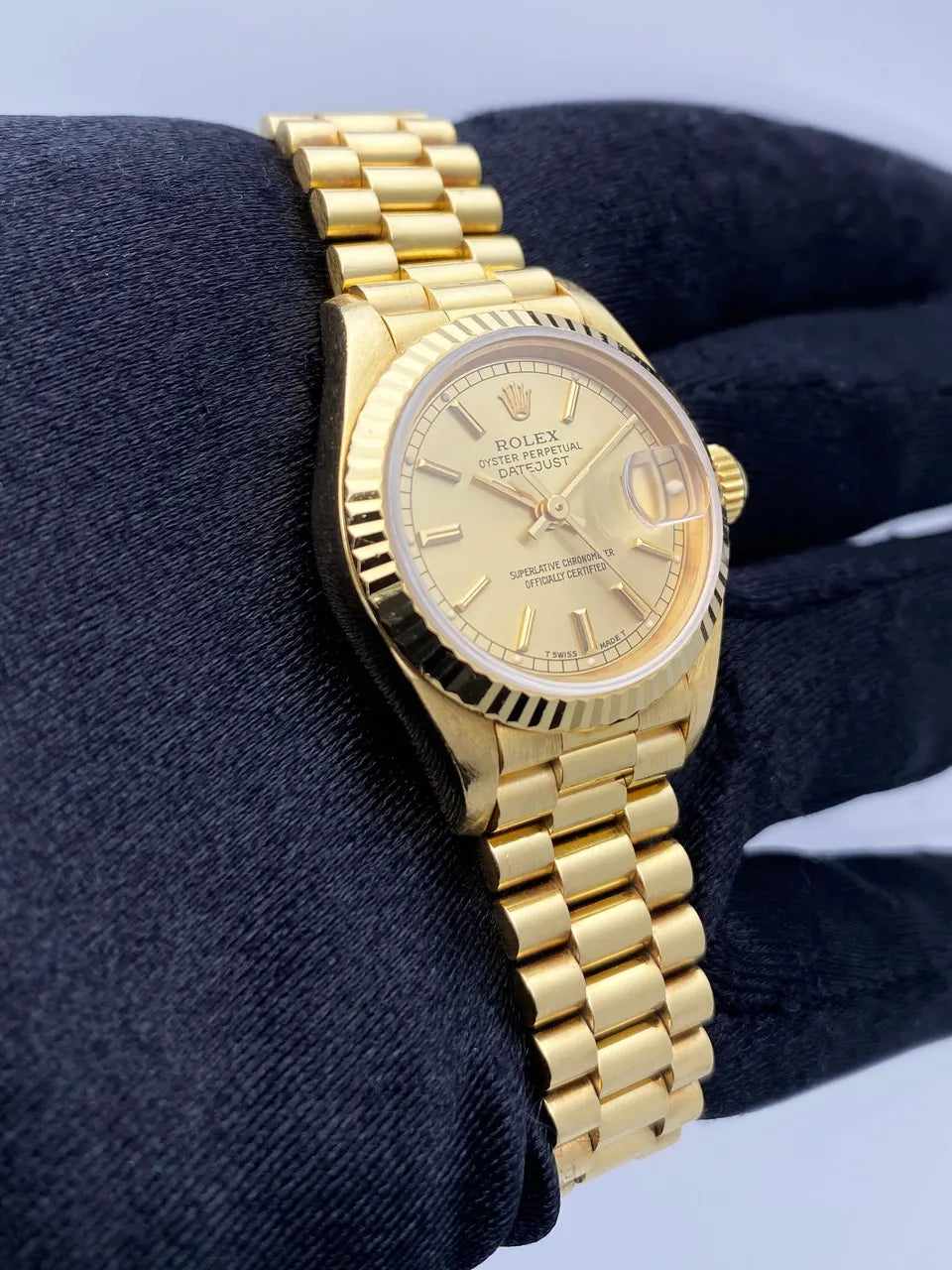 Rolex Gold Champagne Datejust - Hình 4