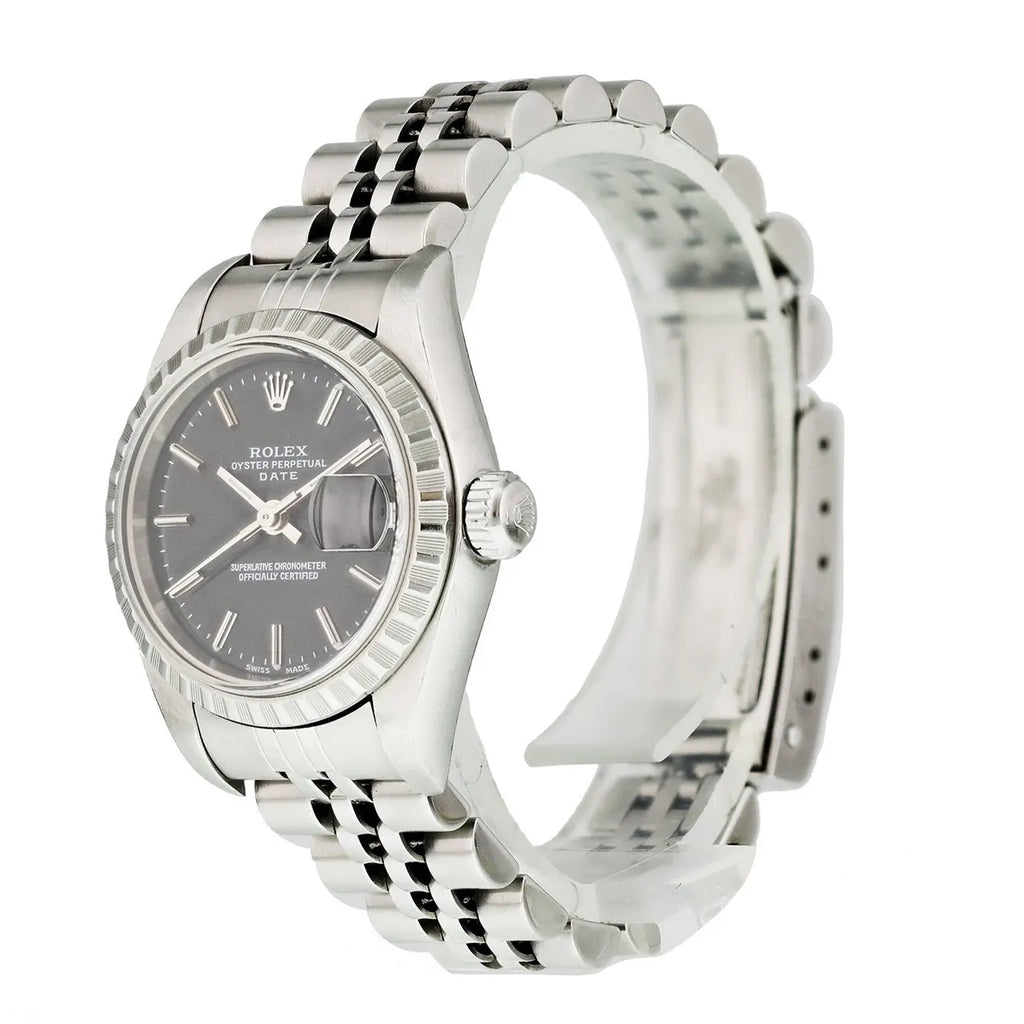 date Rolex Black Dial Oyster Perpetual - Hình 6
