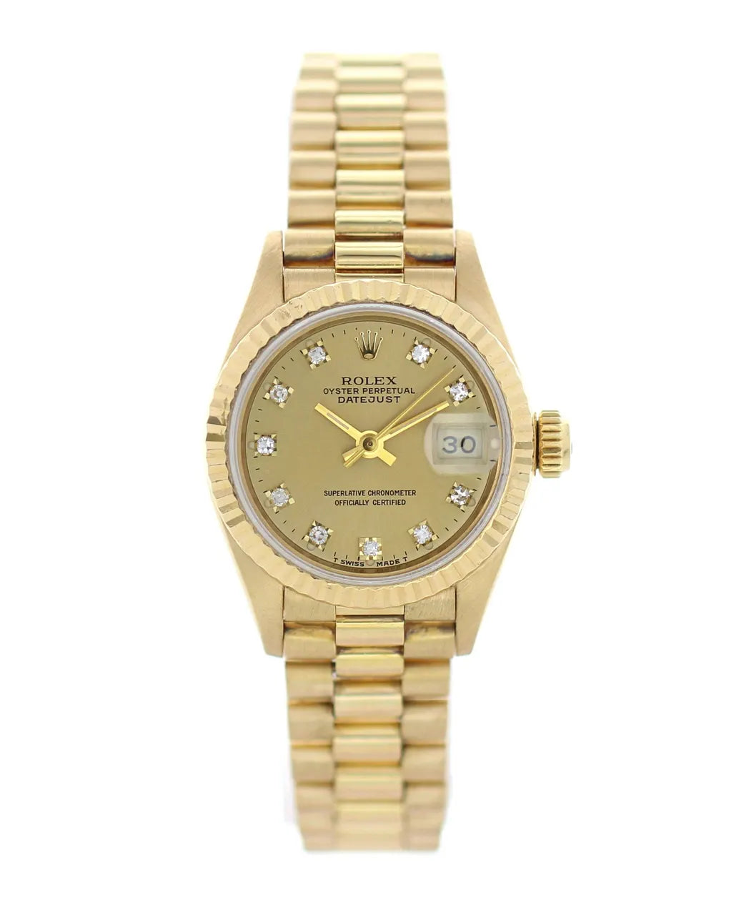 Rolex Gold Champagne Diamond Ladies
