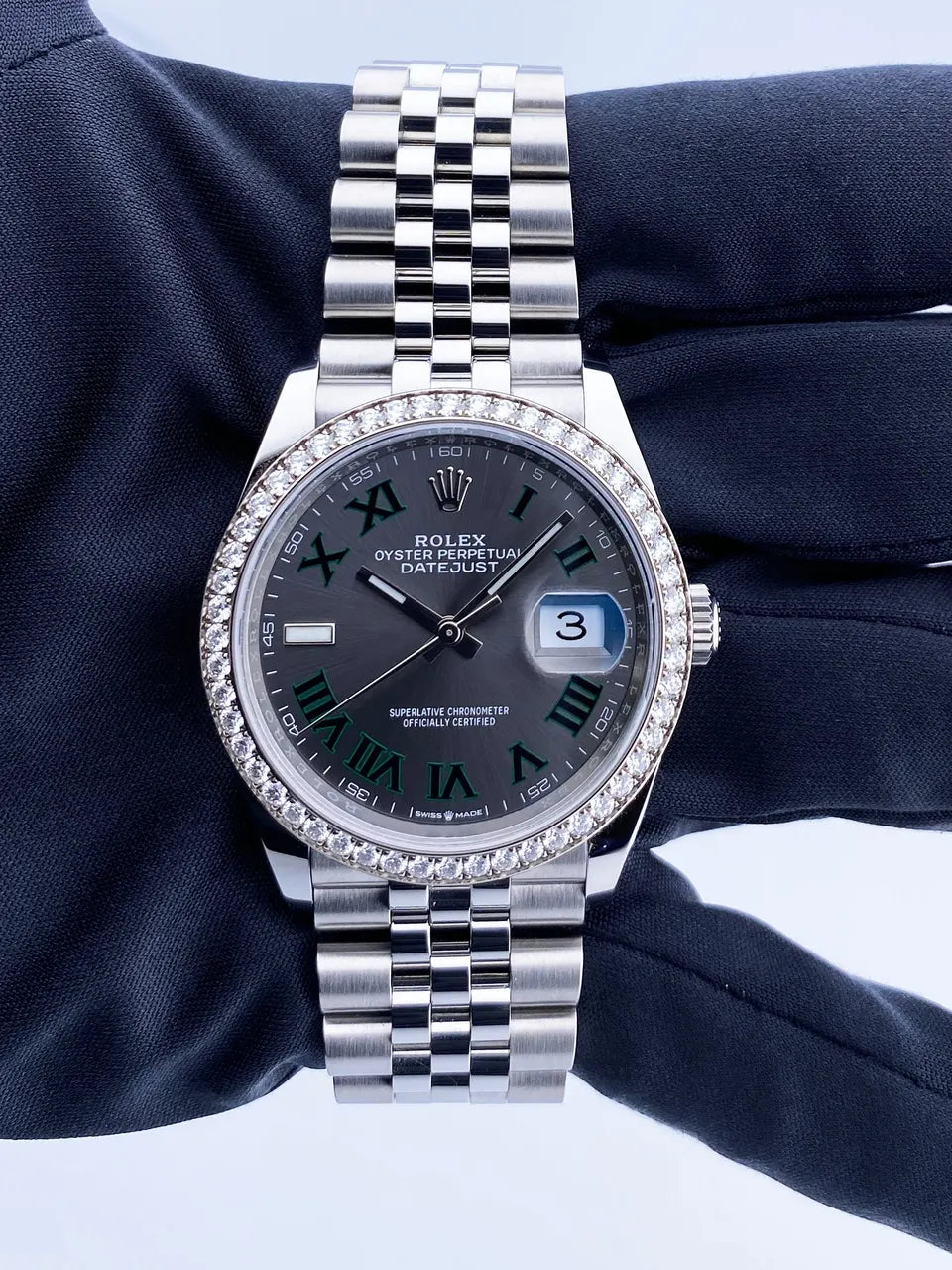 Rolex Datejust Gray Dial Diamond - Hình 3