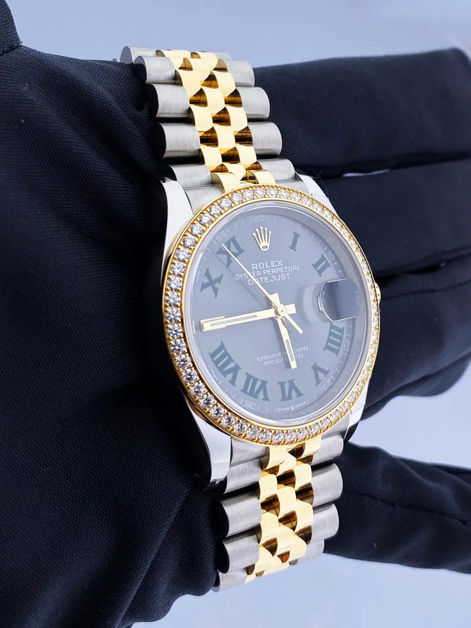 Rolex Datejust Rhodium Diamond Bezel - Hình 4