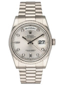 dial oyster Rolex Silver Diamond Day-Date