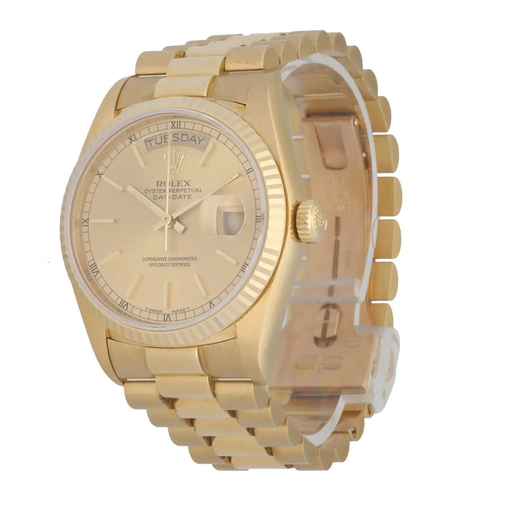 Rolex Day-Date Gold Champagne fluted - Hình 2