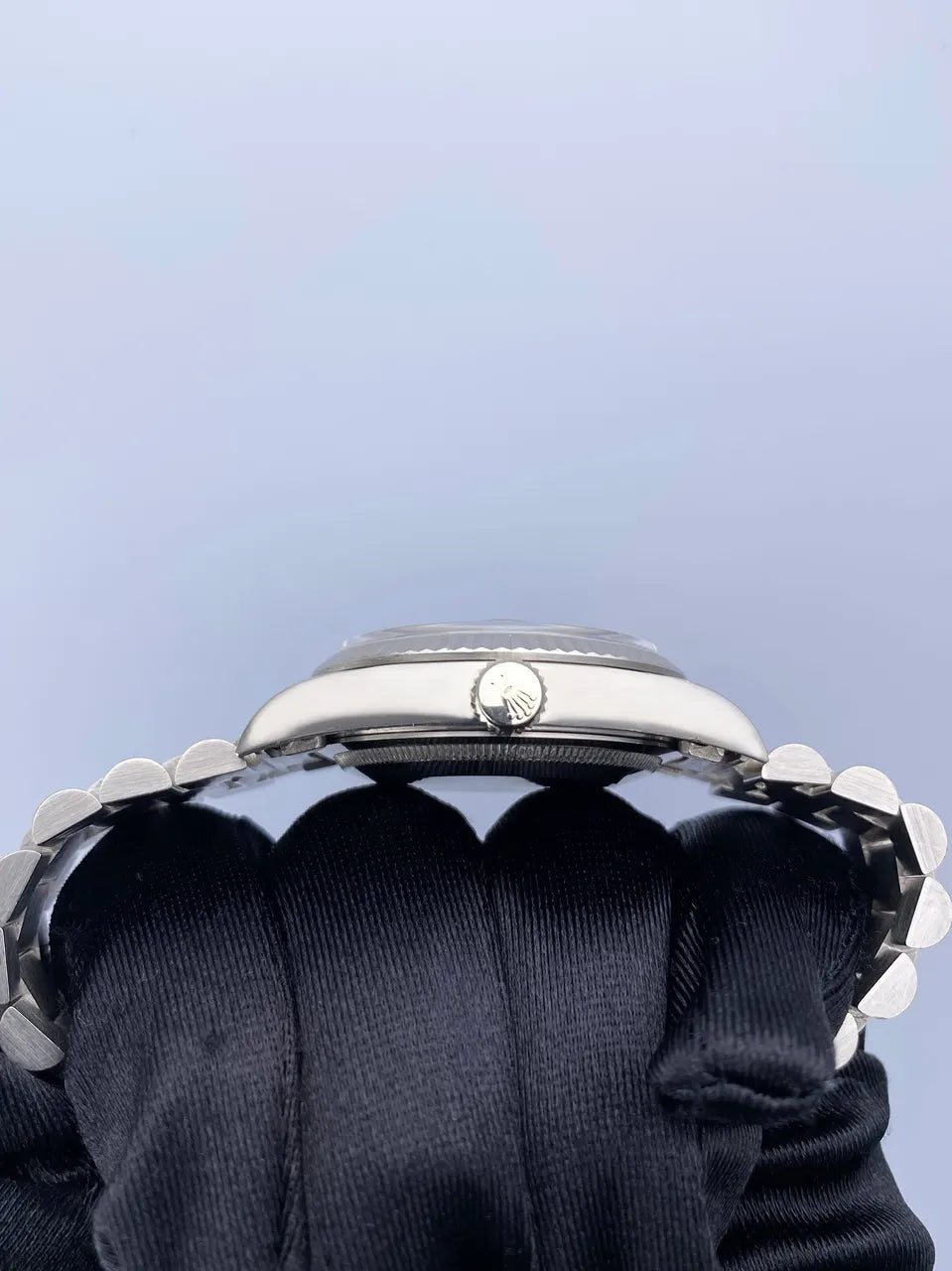stainless steel Rolex Day-Date Black Dial - Hình 4