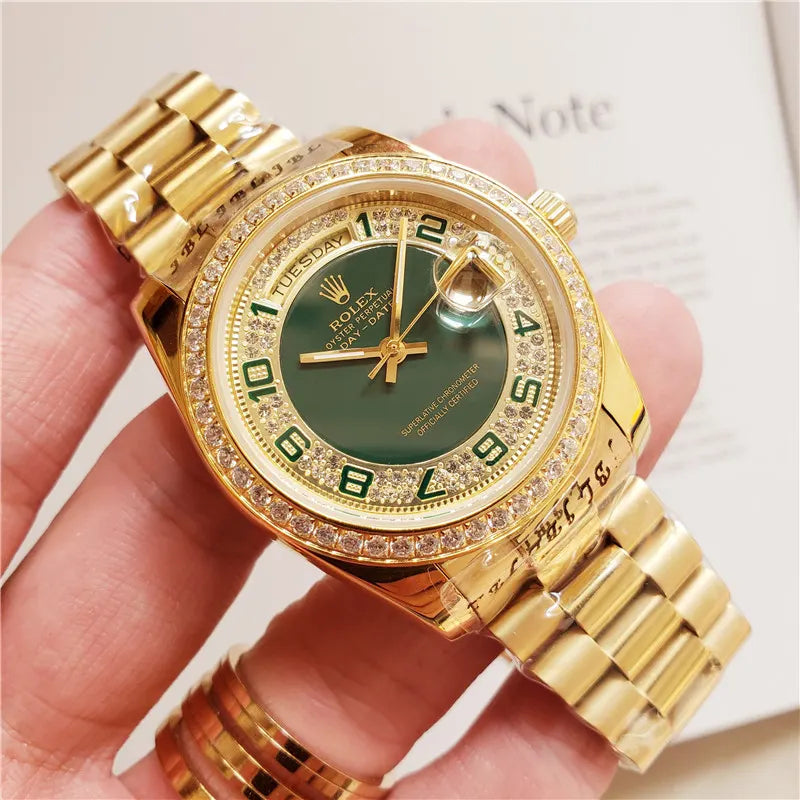 Rolex Green Diamond Gold - Hình 6