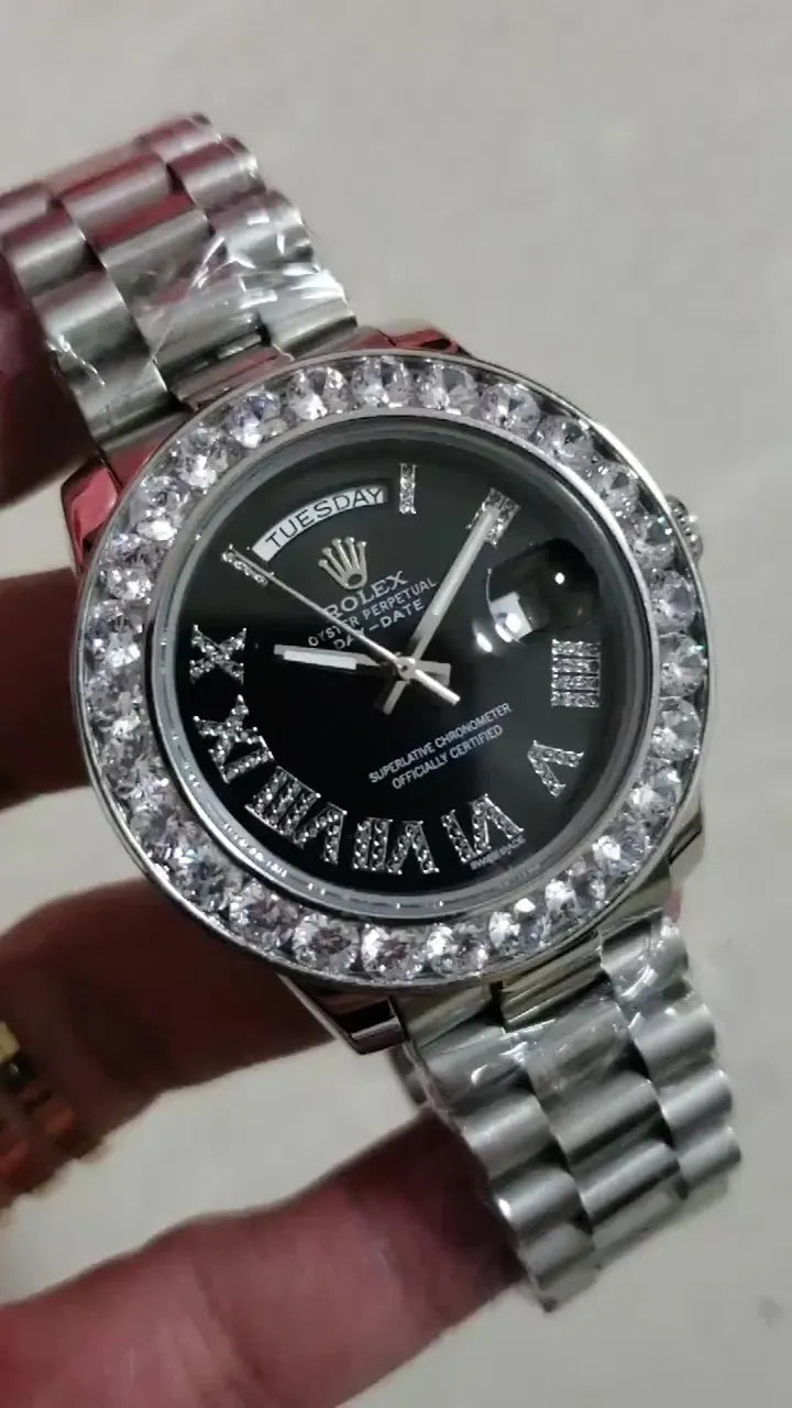 day Rolex Black Diamond Bezel - Hình 2