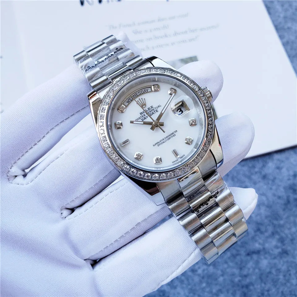 Rolex Day-Date White Diamond - Hình 7