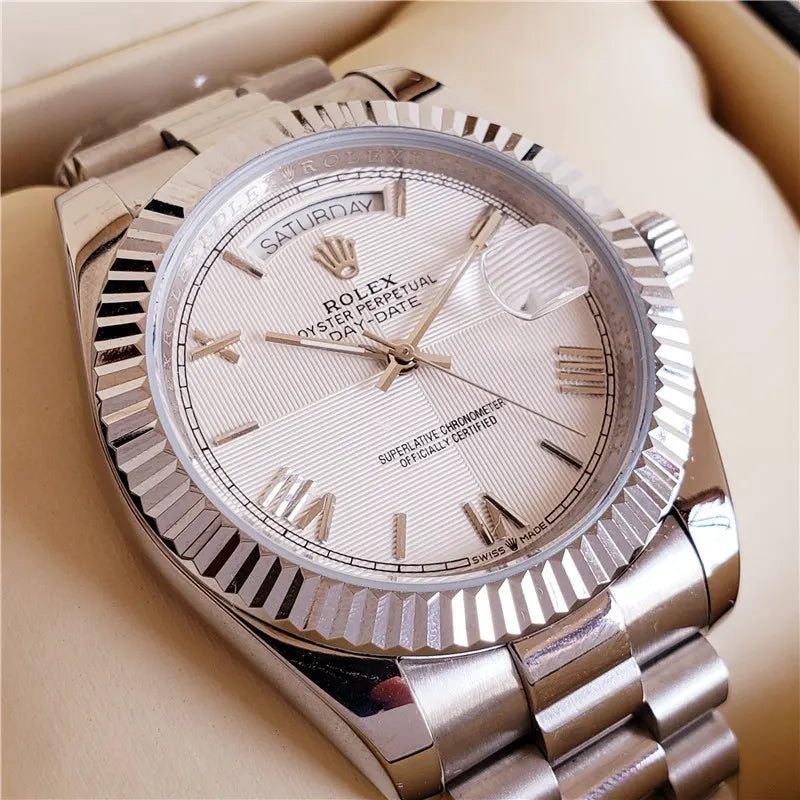 oyster Rolex Day-Date Silver Dial - Hình 3