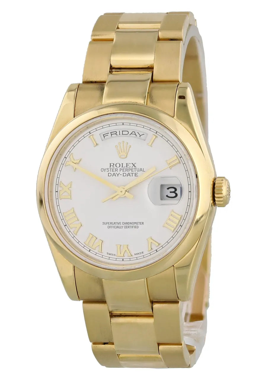 white roman Rolex Day-Date Gold - Hình 2