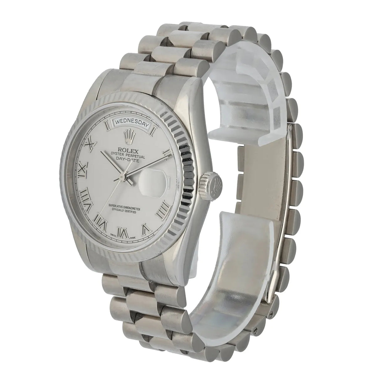 stainless steel Rolex Day-Date Silver Dial - Hình 2