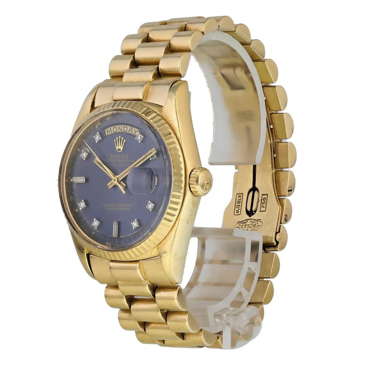 Rolex Day-Date 36 Gold Blue Diamond - Hình 4
