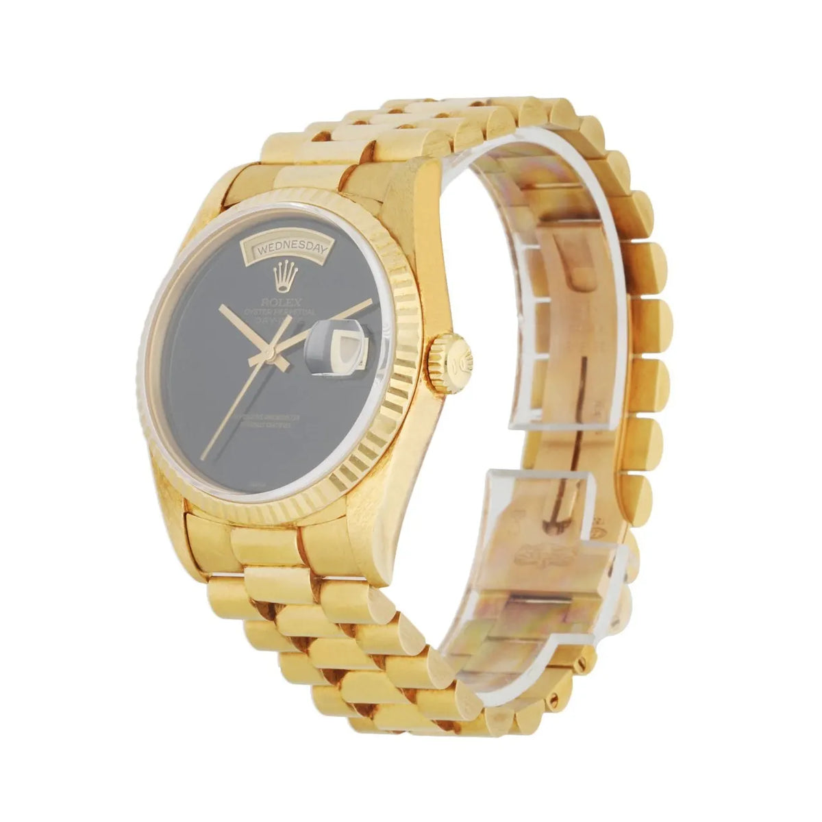 dial president Rolex Day-Date Gold Black - Hình 2