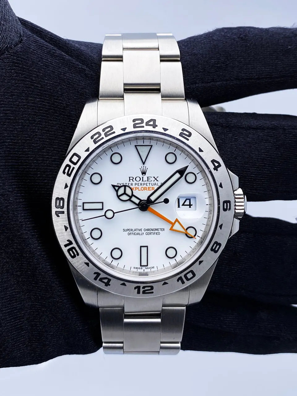 stainless Rolex Explorer II White Dial - Hình 2