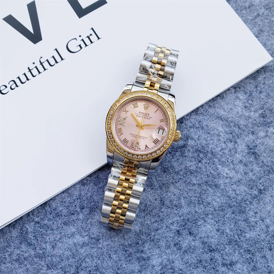 Rolex Pink Dial Diamond Datejust - Hình 2