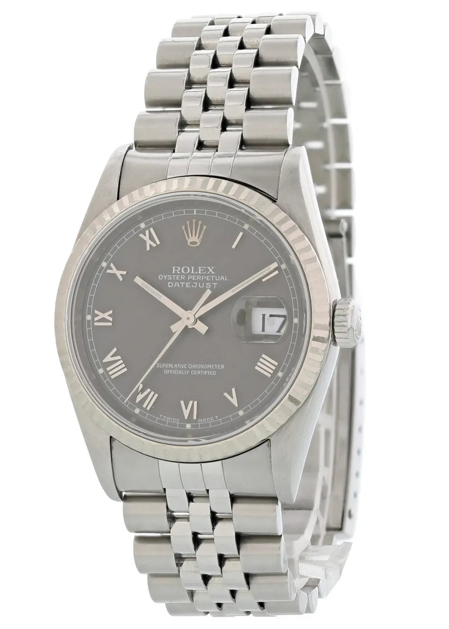 stainless Rolex Datejust Slate Dial - Hình 2