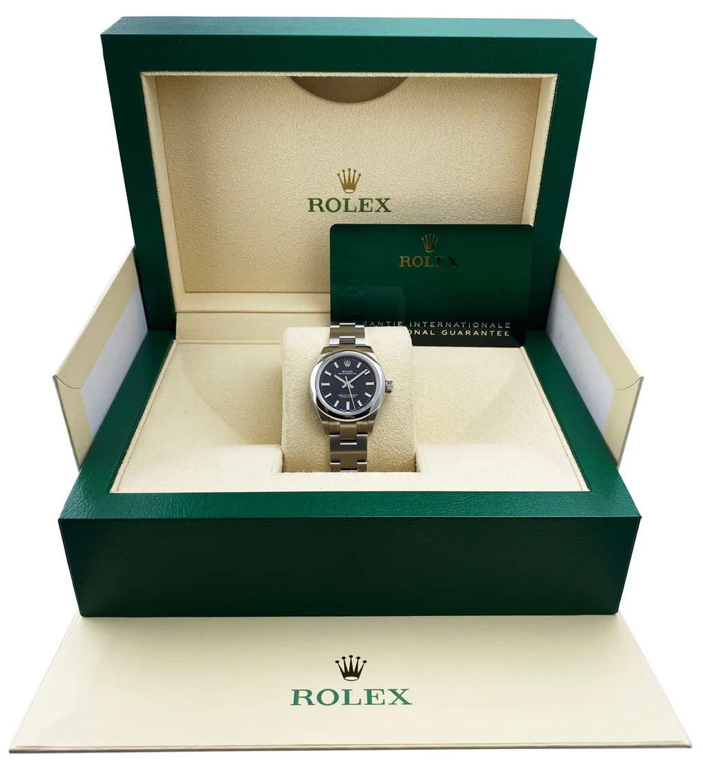 oyster Rolex Black Dial Stainless Steel - Hình 2