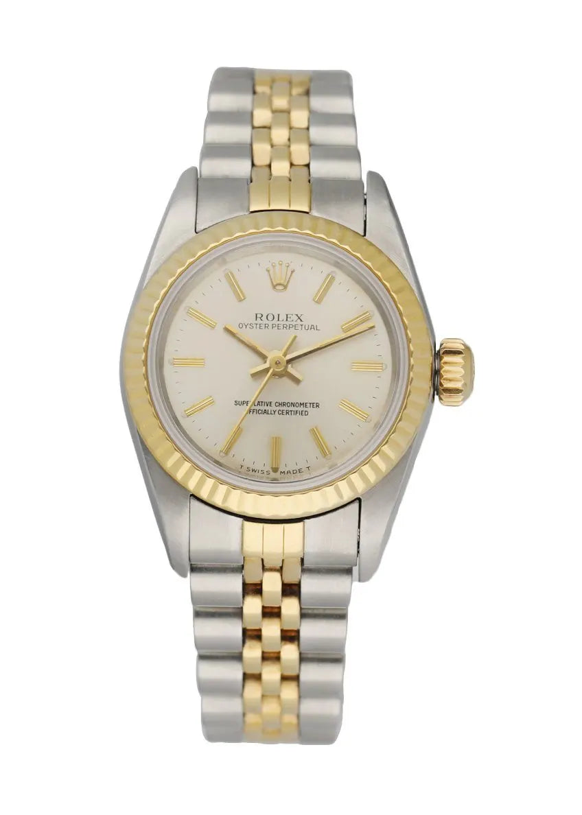 silver Rolex Oyster Perpetual Two-Tone