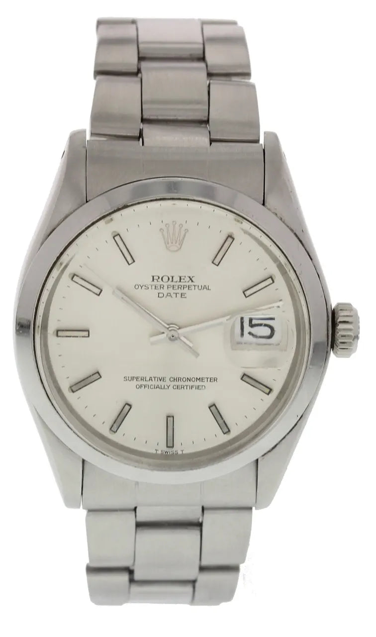 silver Rolex Oyster Perpetual Date