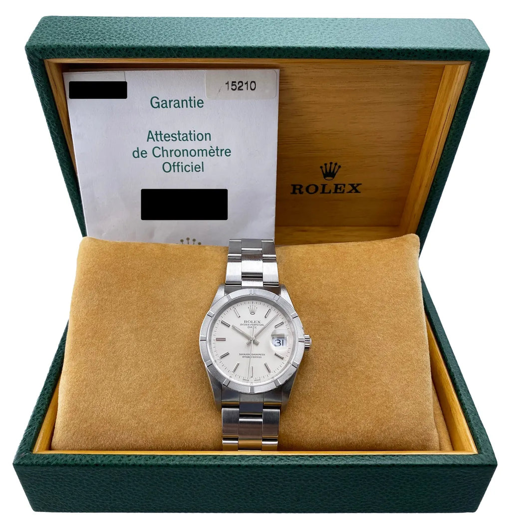 oyster Rolex Silver Dial Date - Hình 2