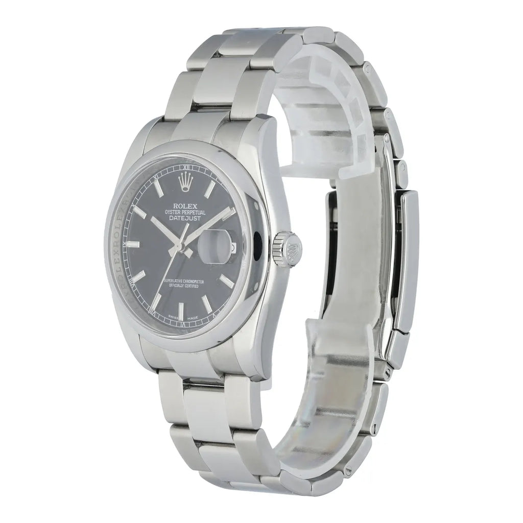 stainless Rolex Datejust Black Dial - Hình 2