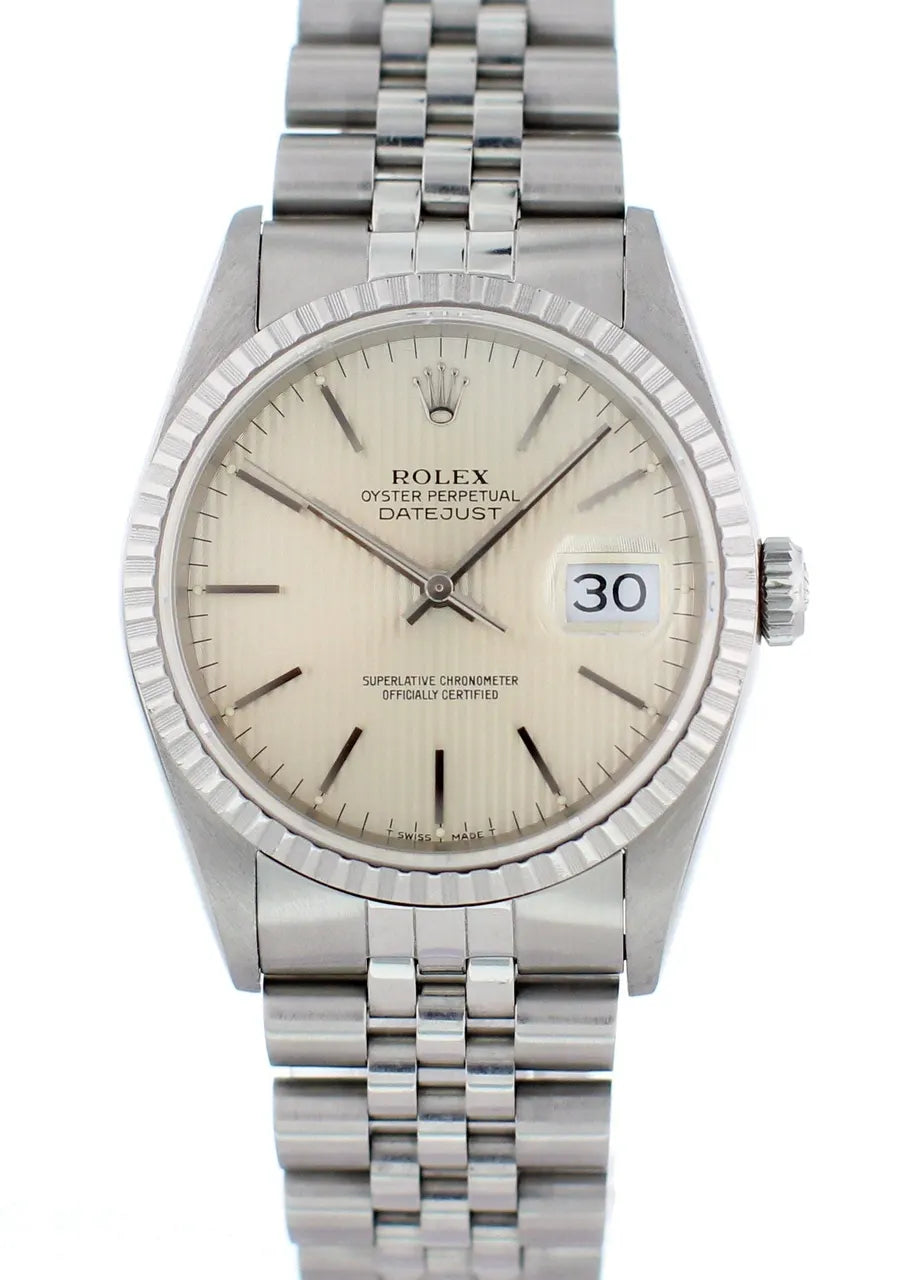 Rolex Silver Linen Datejust - Hình 2