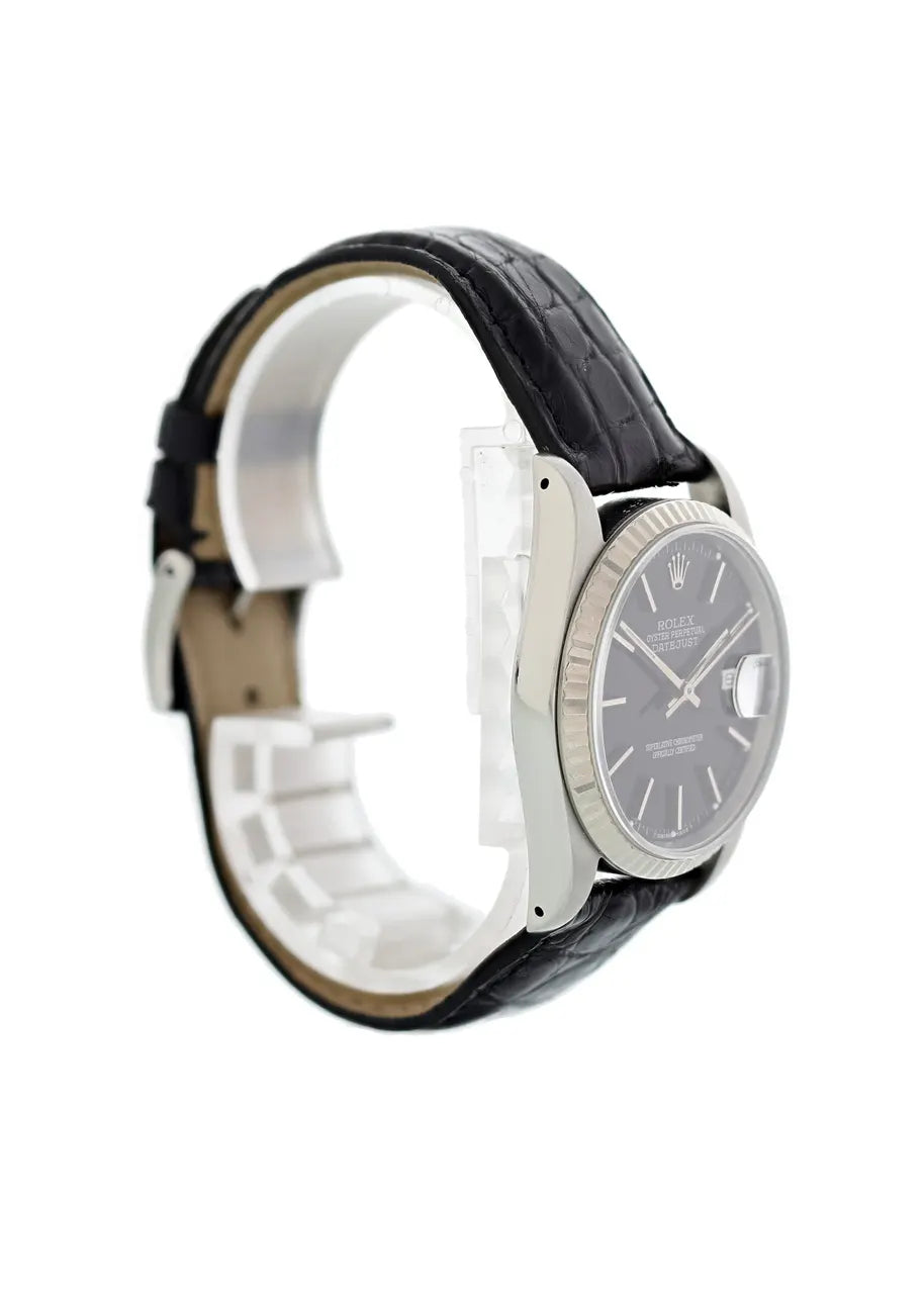 Rolex Datejust Black Leather - Hình 4
