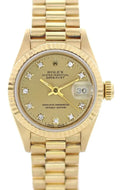 datejust champagne Rolex Gold Diamond Watch
