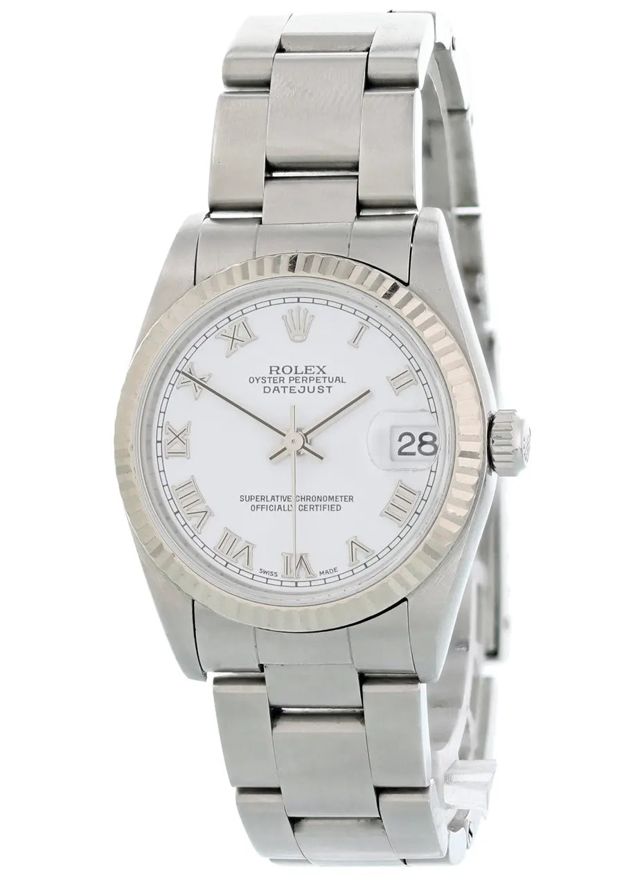 stainless Rolex Datejust White Roman Dial - Hình 2