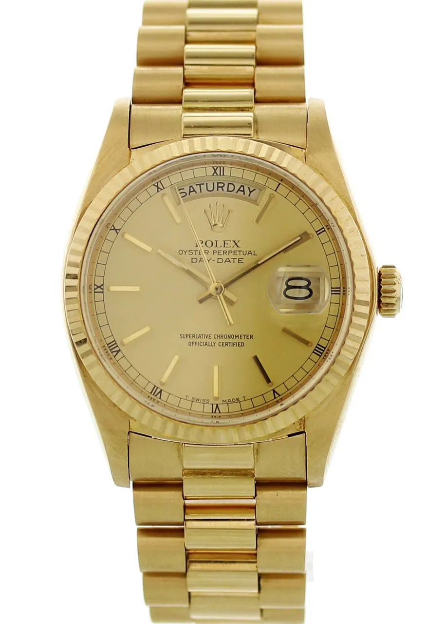 president bracelet Rolex Day-Date Gold Champagne - Hình 2