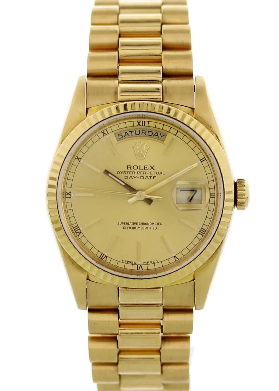 Rolex Day-Date Gold Champagne Dial president bracelet
