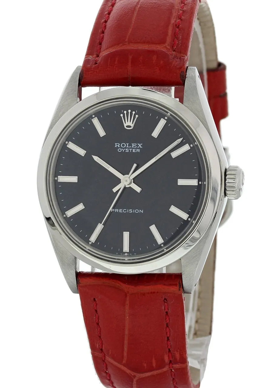 Rolex Black Dial Red Strap - Hình 2