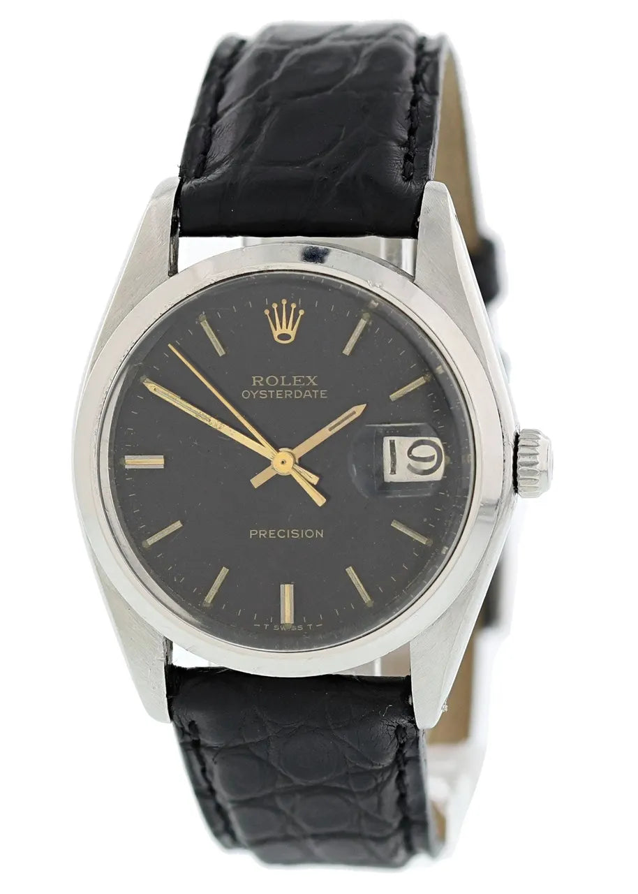 vintage Rolex Oysterdate Black Dial - Hình 3