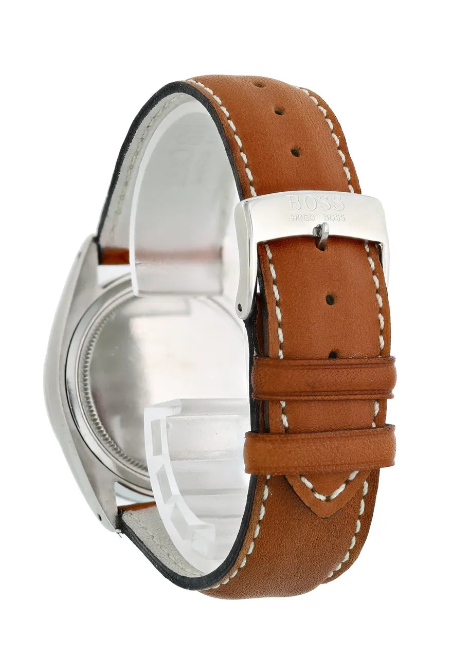 Rolex Silver Dial Tan Leather - Hình 8