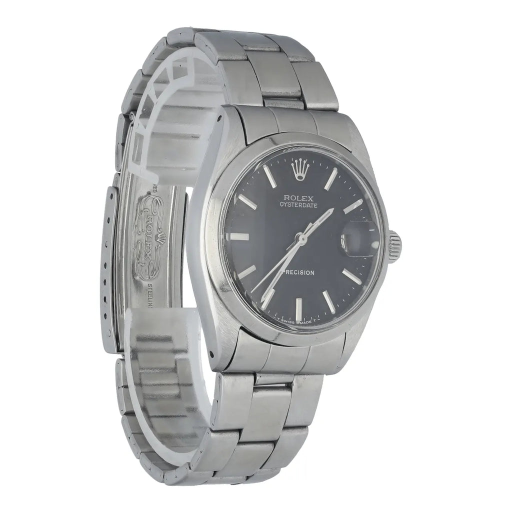 precision Rolex Oysterdate Black Dial - Hình 3