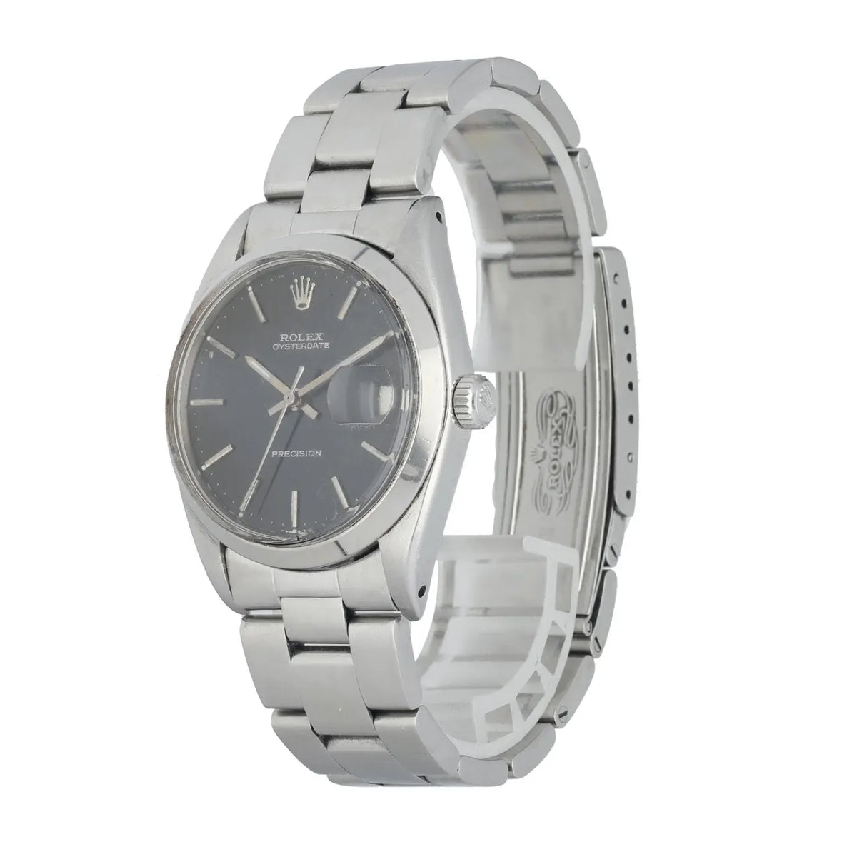 stainless Rolex Oysterdate Black Dial - Hình 2