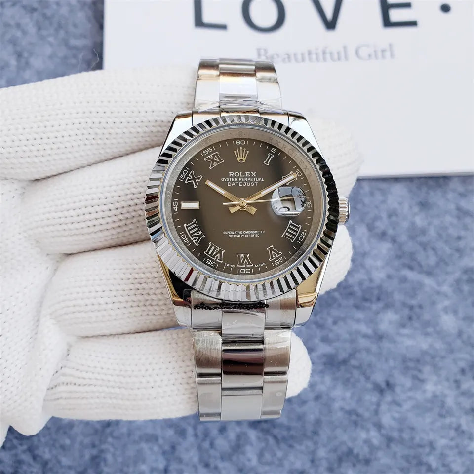 stainless Rolex Datejust Olive Dial - Hình 5
