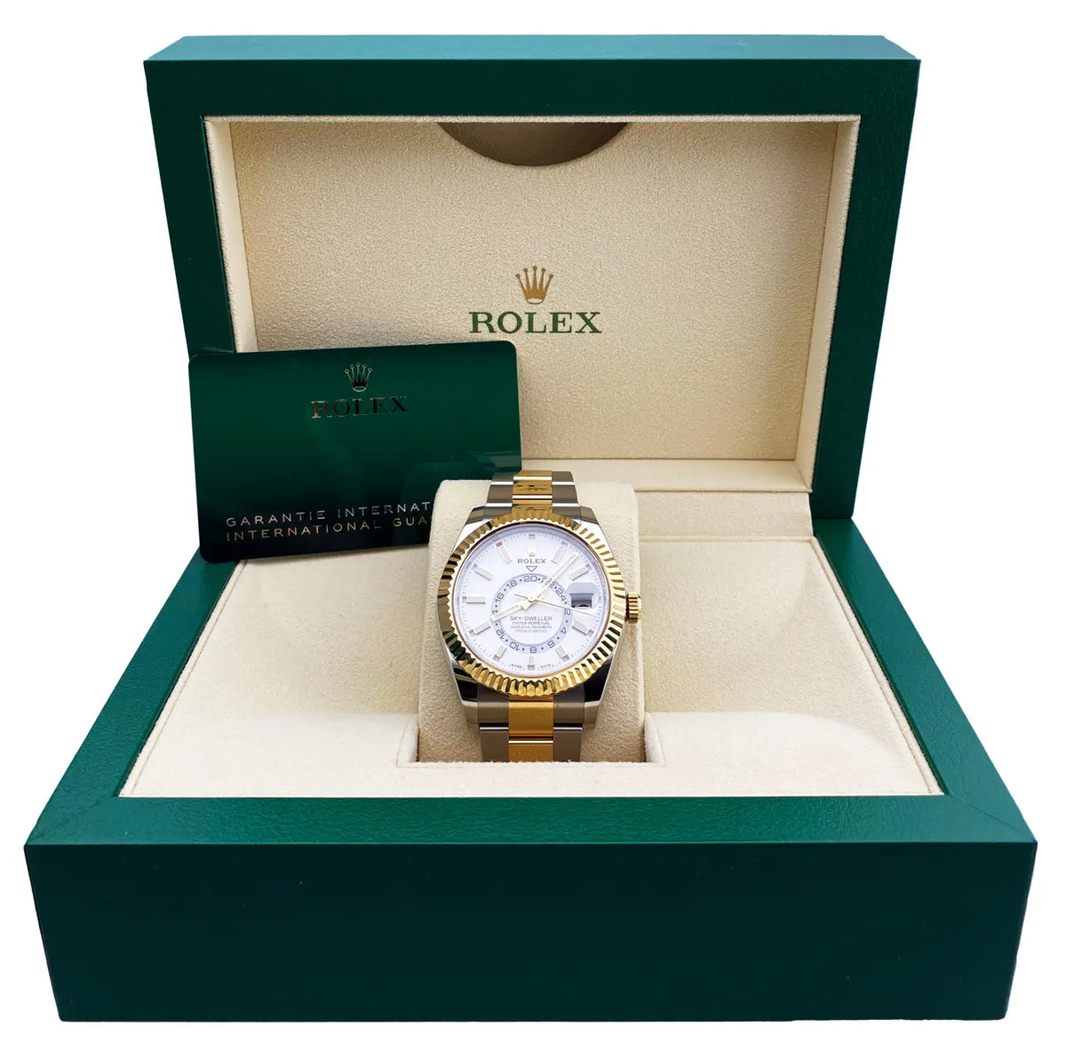 white Rolex Two-Tone Sky-Dweller