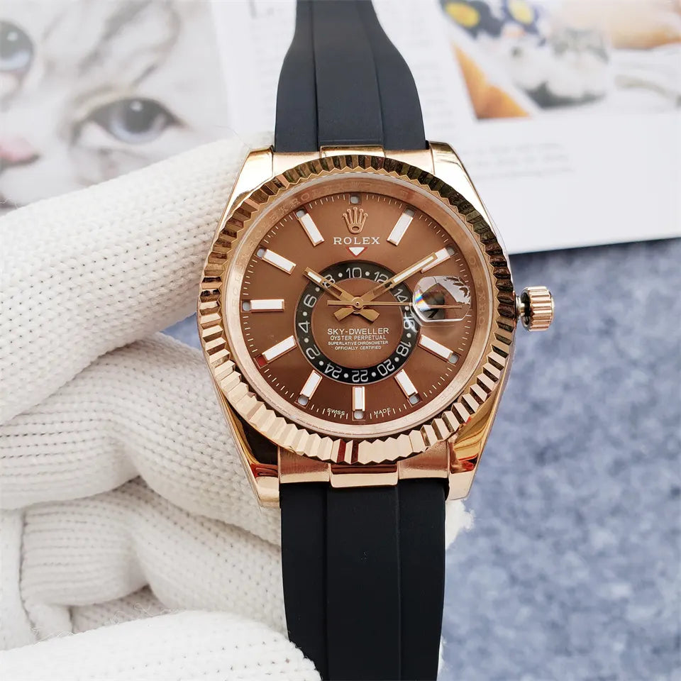 Rolex Chocolate Rubber Sky-Dweller - Hình 5