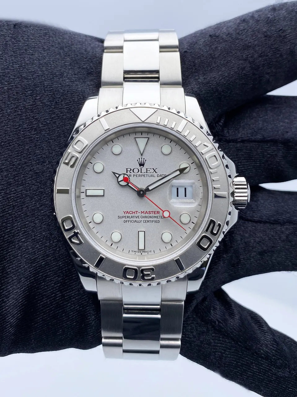 silver Rolex Platinum Yacht-Master