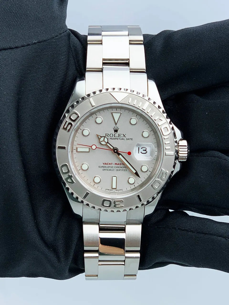 steel Rolex Yacht-Master Silver Dial - Hình 2